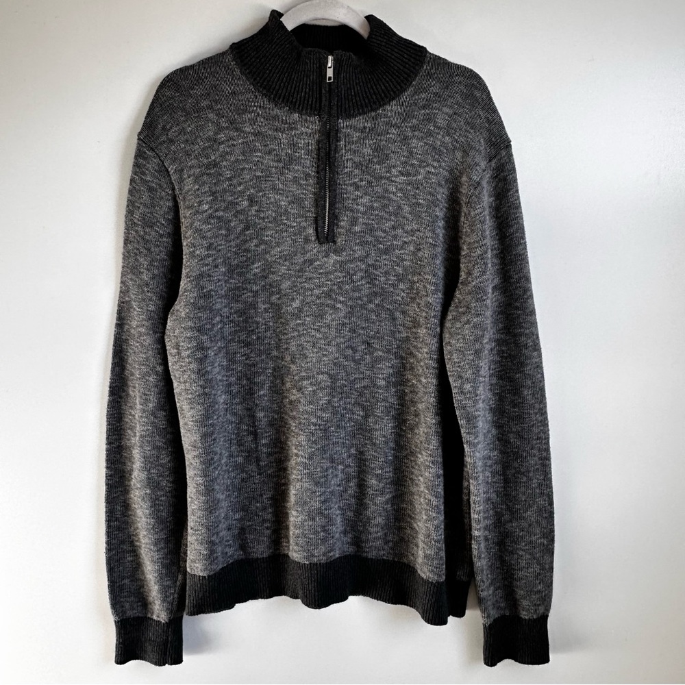 Goodfellow & Co Men's Quarter-Zip Sweater Gray Size Medium Classic